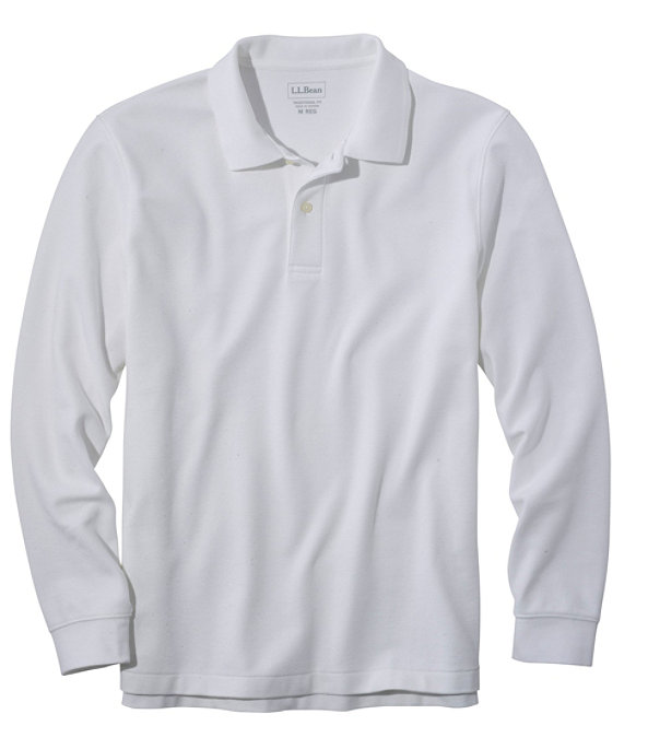 Premium Long-Sleeve Double L Polo, White, large image number 0