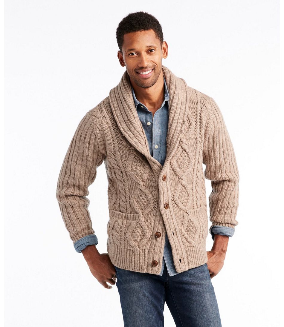 Men's Signature Mapleton Wool Sweater, Shawl Collar Cardigan