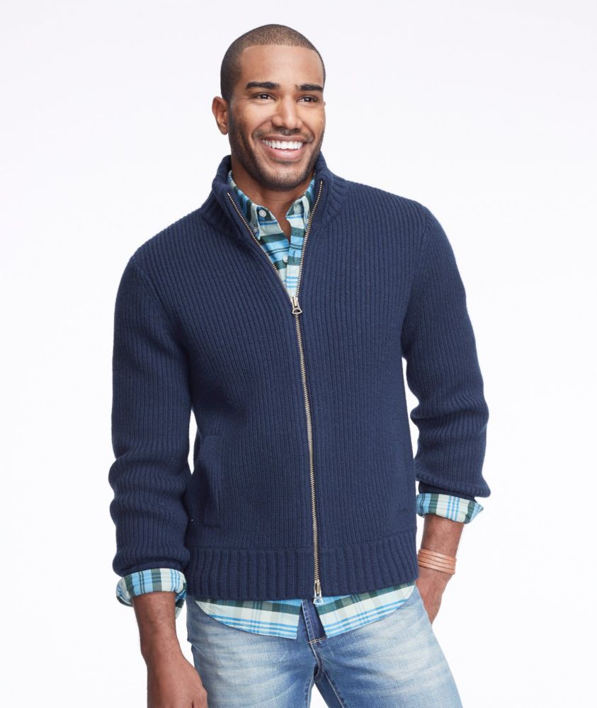 mens wool zipper cardigan