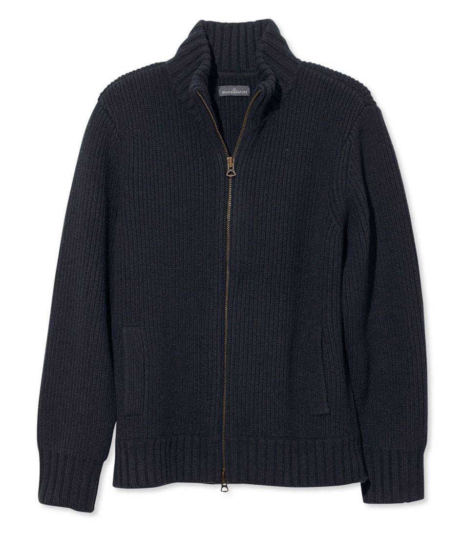 Men's Signature Mapleton Wool Sweater, Zip Cardigan