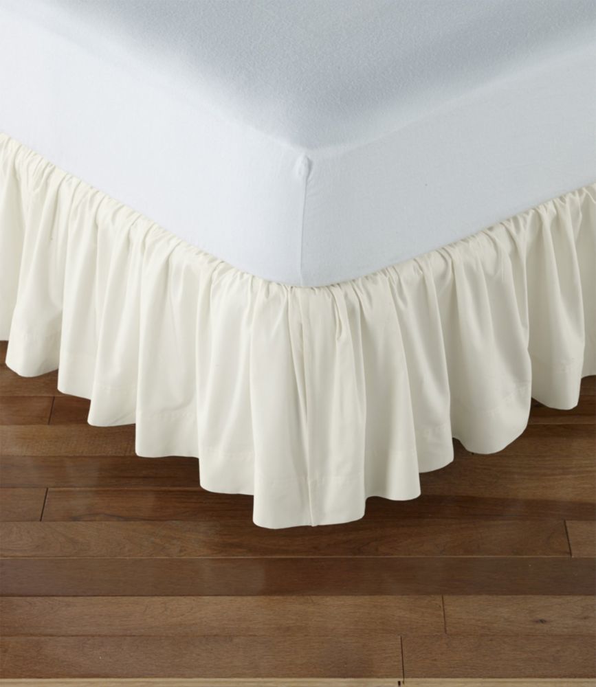 Gathered Cotton Bed Skirt, Cream, small image number 1