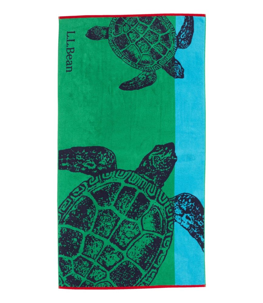 Seaside Beach Towel, Turtles, Bright Elm, small image number 1