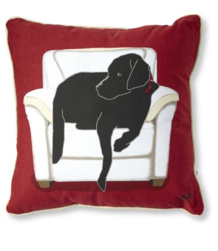 black lab holiday pillow