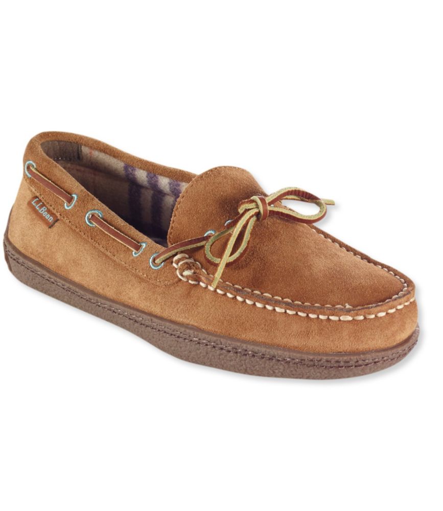 women's flannel lined moccasin slippers