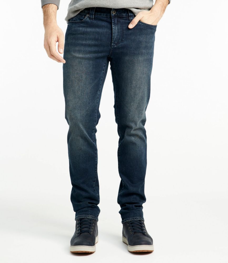 Men's Signature Five-Pocket Jeans with Stretch, Slim Straight