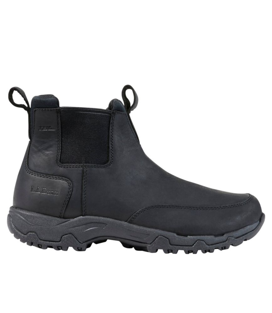 leather slip on boots mens