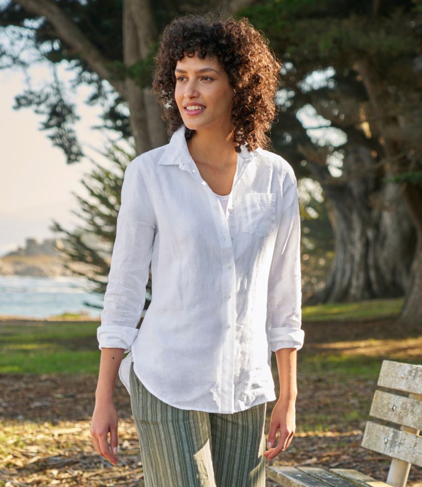 Women's Premium Washable Linen Shirt, Tunic, White, small image number 6