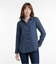 Premium Washable Linen Shirt, Tunic Stripe