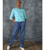 Women's Sunwashed Denim Pants, Straight-Leg