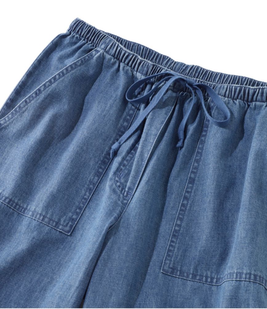 Women's Sunwashed Denim Pants, Straight-Leg