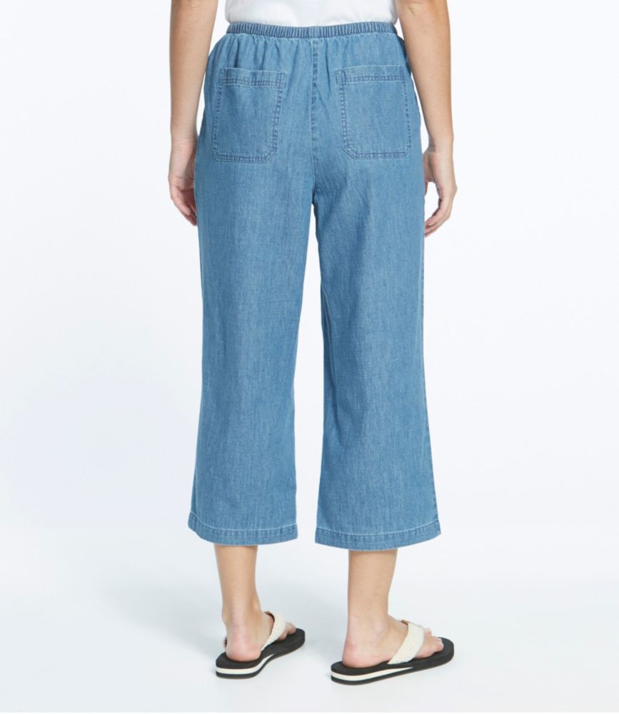 Women's Sunwashed Pants, Denim Straight-Leg Crop, Stonewashed, small image number 3