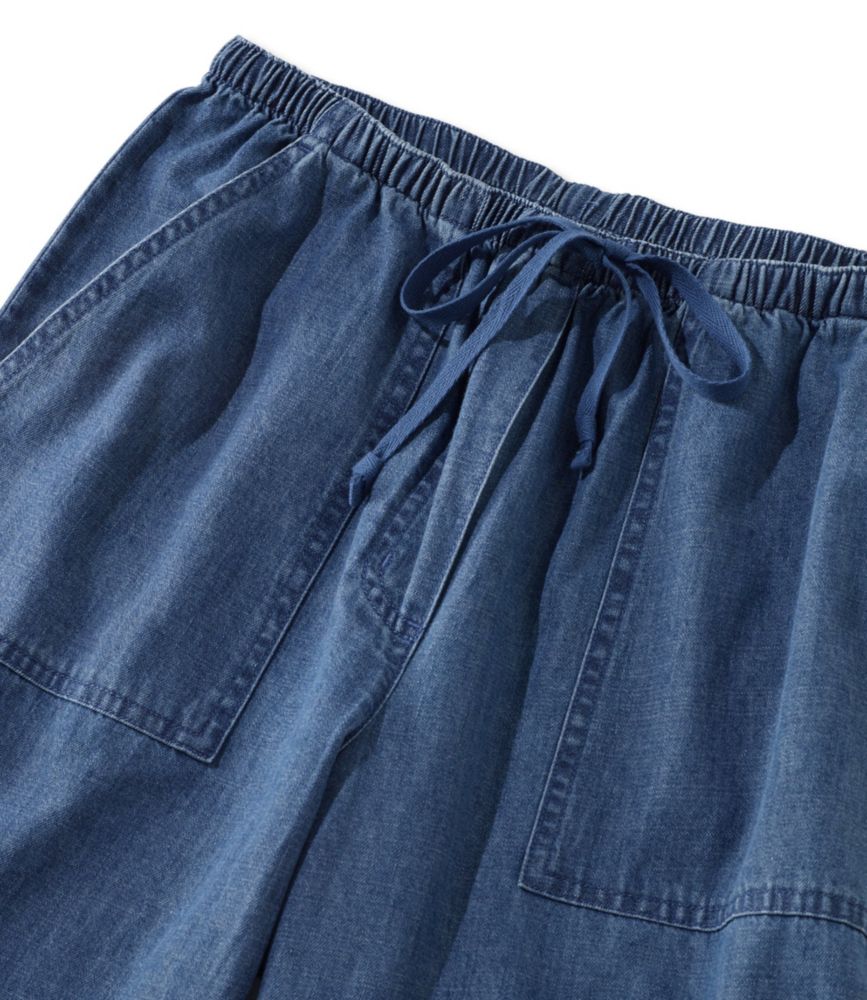 Women's Sunwashed Pants, Denim Straight-Leg Crop, , small image number 2