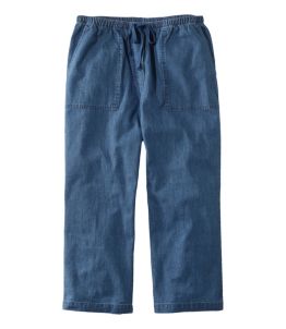 Women's Sunwashed Cropped Pants, Denim