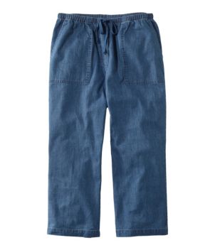 Women's Sunwashed Cropped Pants, Denim