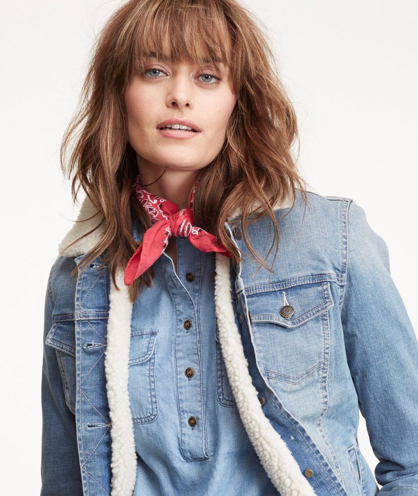 fleece denim jacket womens