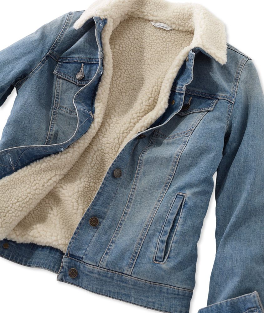 jean jacket sherpa womens