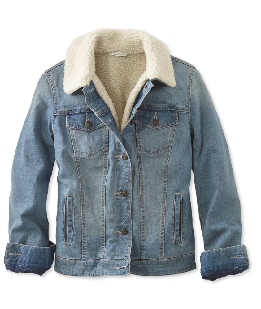 womens jean jacket with sherpa lining