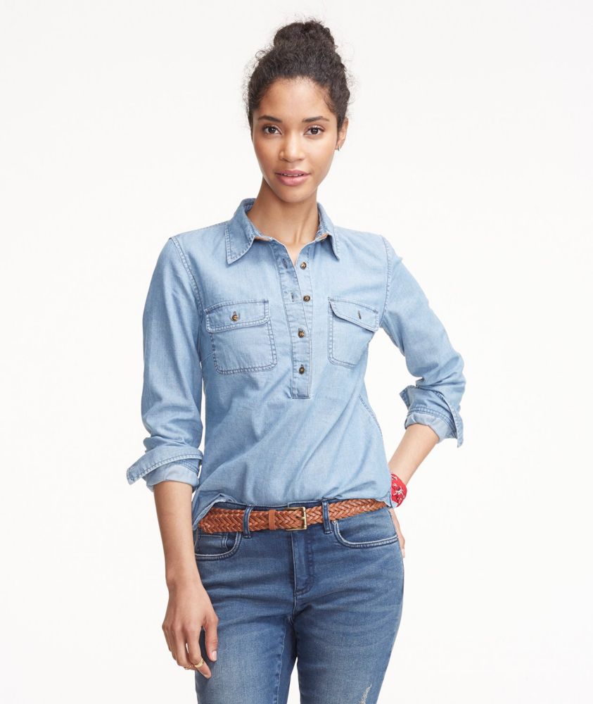 denim popover shirt