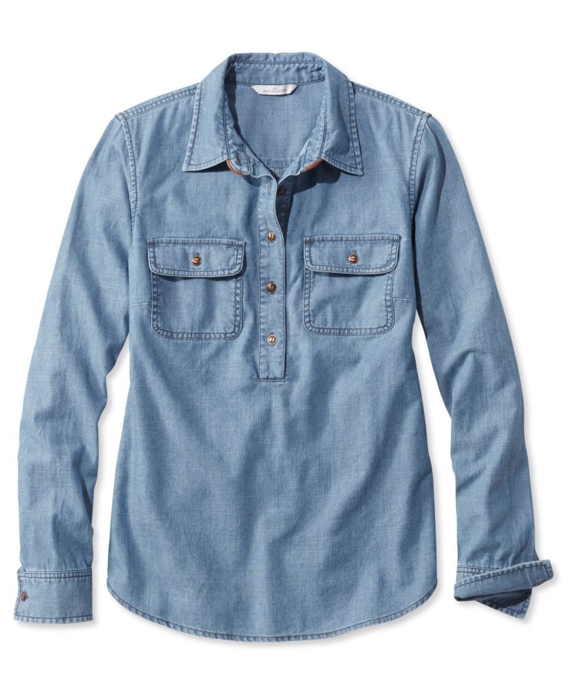 denim popover shirt