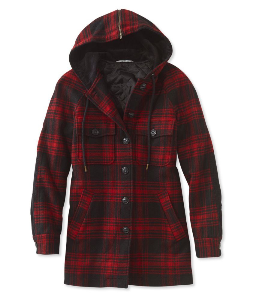 women's plaid coat with hood