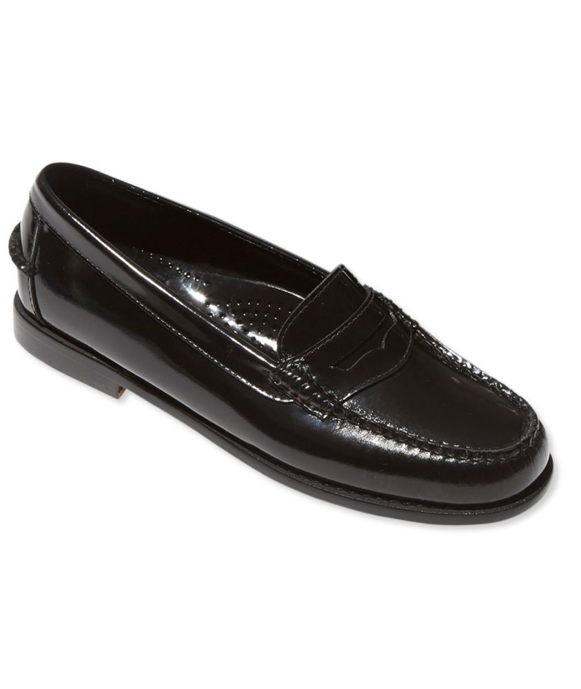 black patent leather moccasins