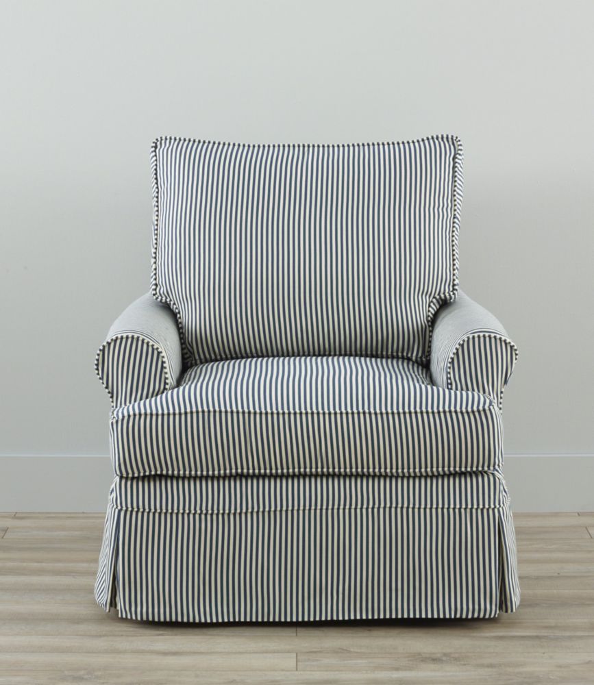 slipcovered swivel rocker