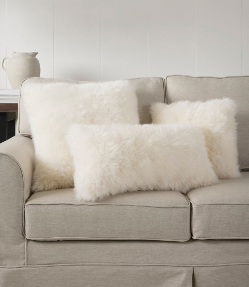 Sheepskin Throw Pillow, 11" x 22"