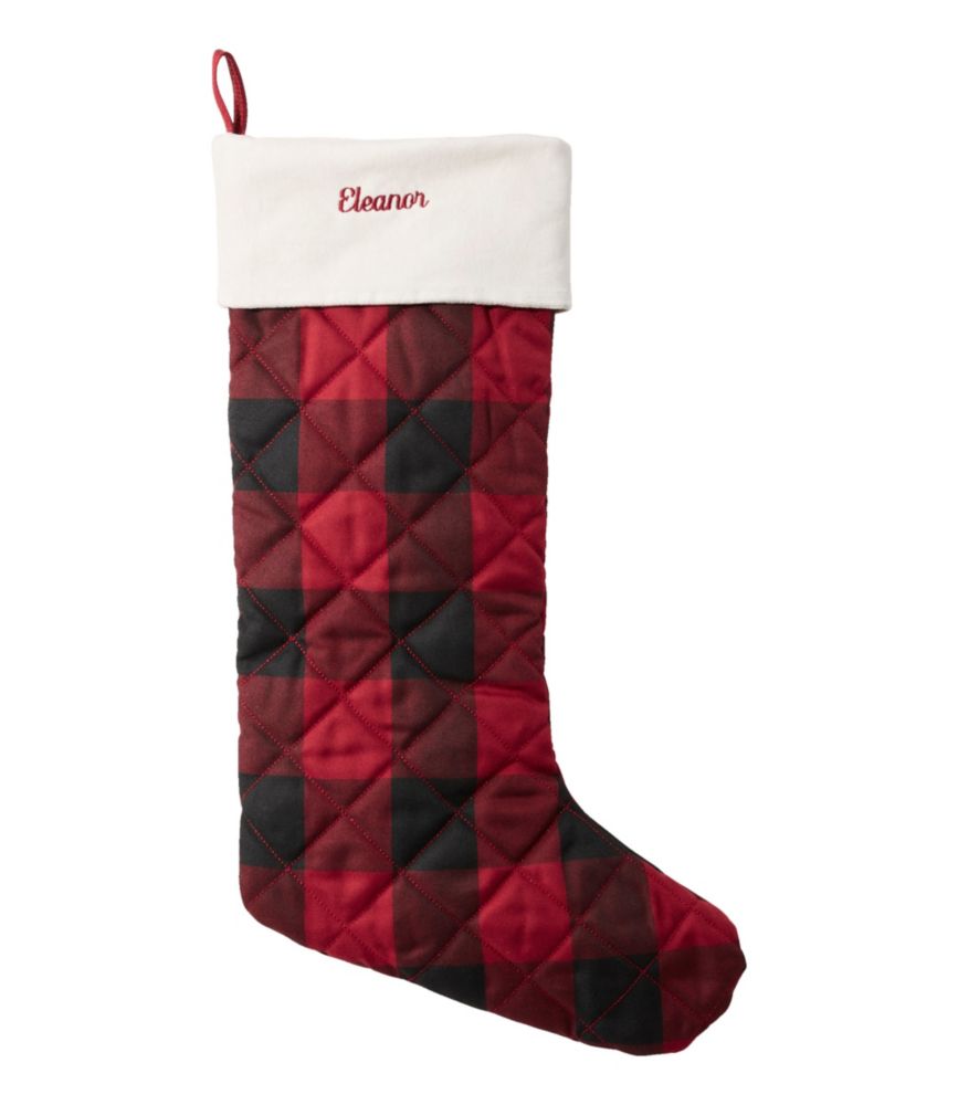 Classic Velvet Christmas Stocking, Red/Black Buffalo Check, small image number 1