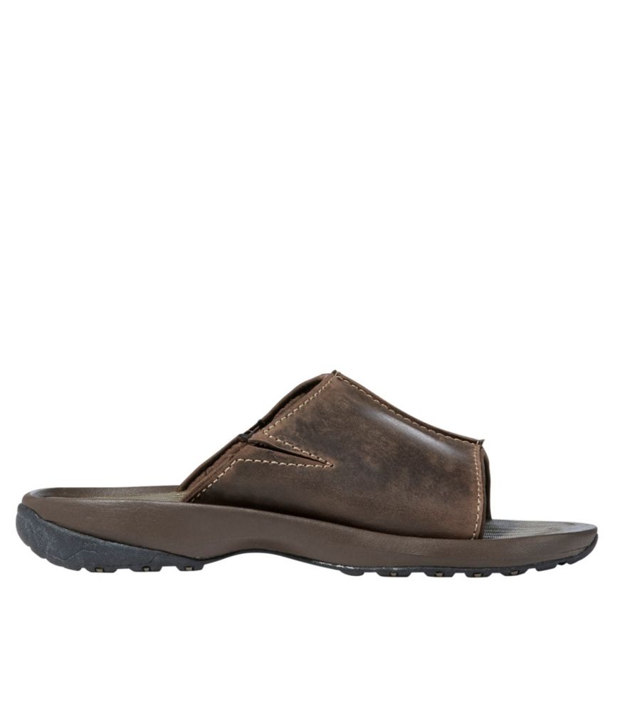 mens leather slide sandals