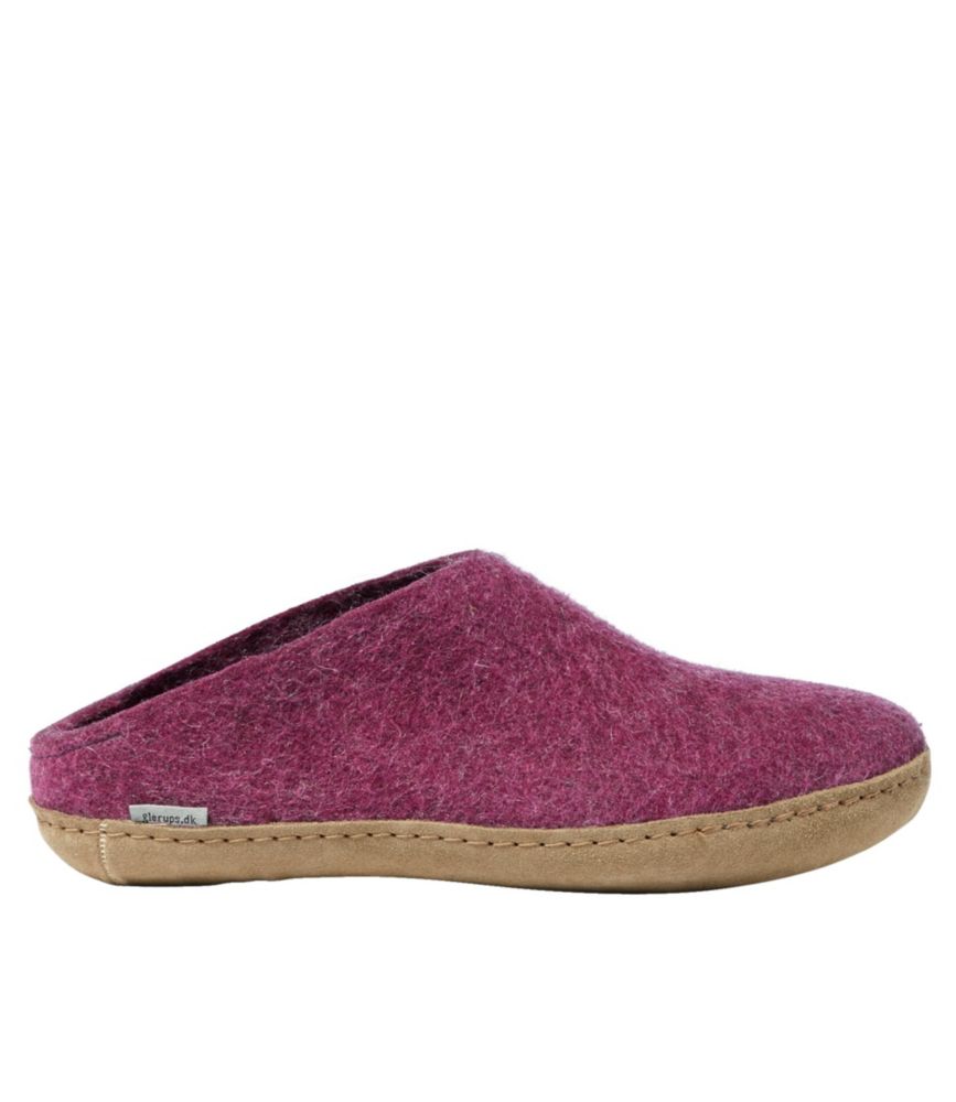 Image of Adults' Glerups Wool Slippers, Open Heel Red  M