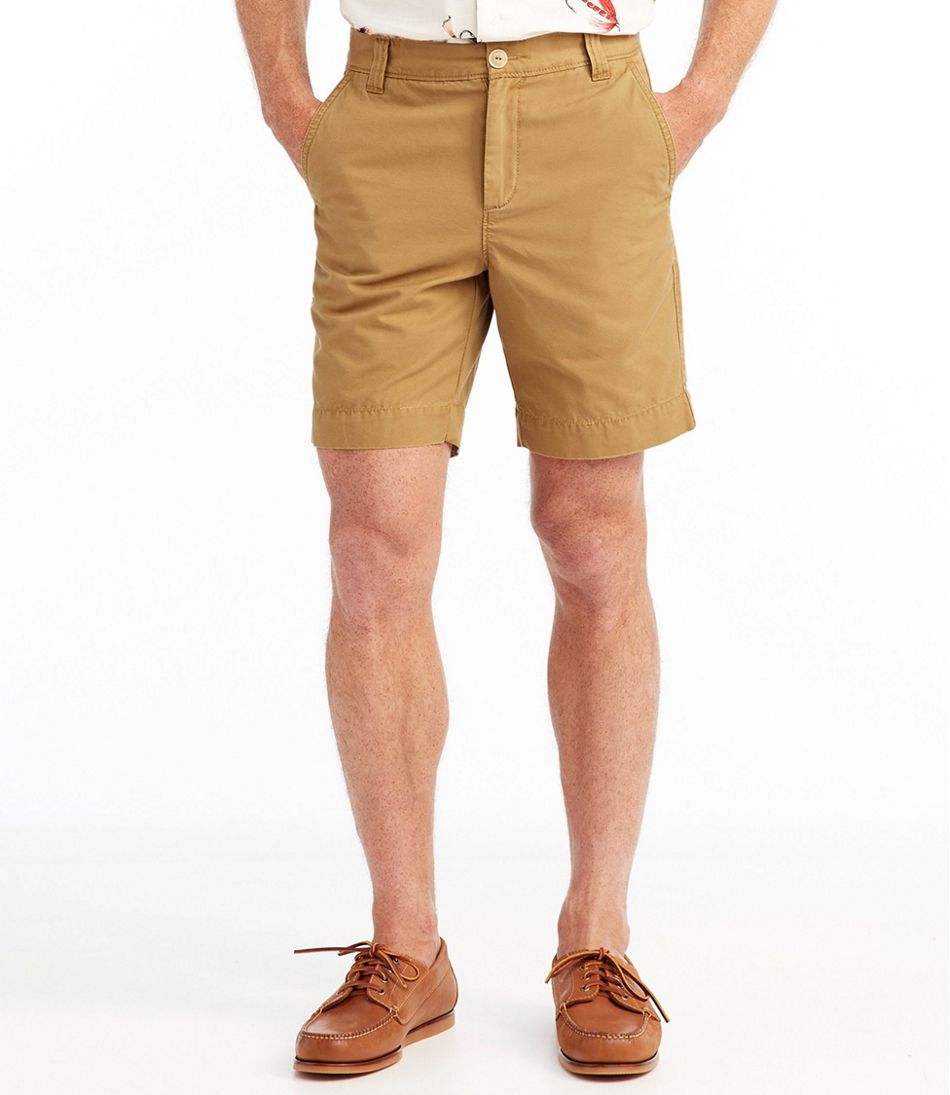 Men's Signature Washed-Canvas Cloth Shorts, Slim Straight 8"