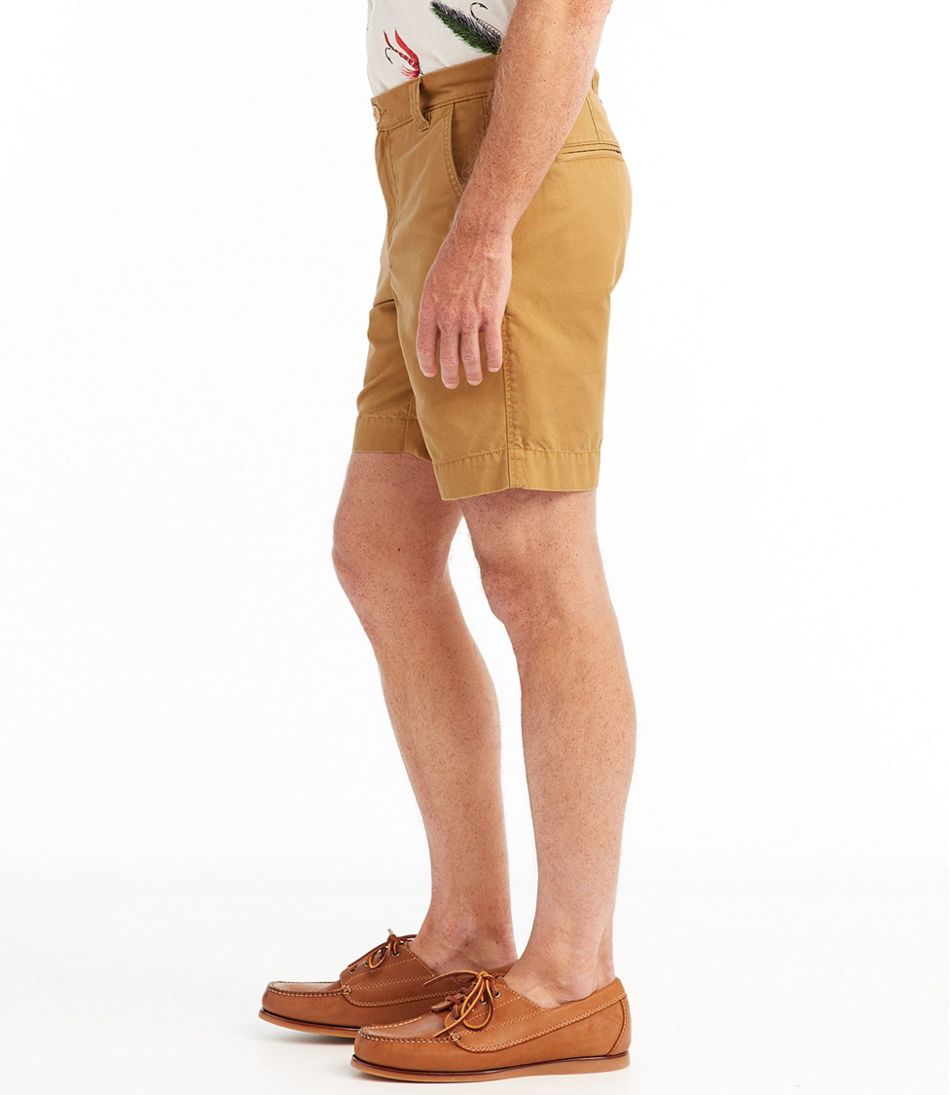 Men's Signature Washed-Canvas Cloth Shorts, Slim Straight 8"