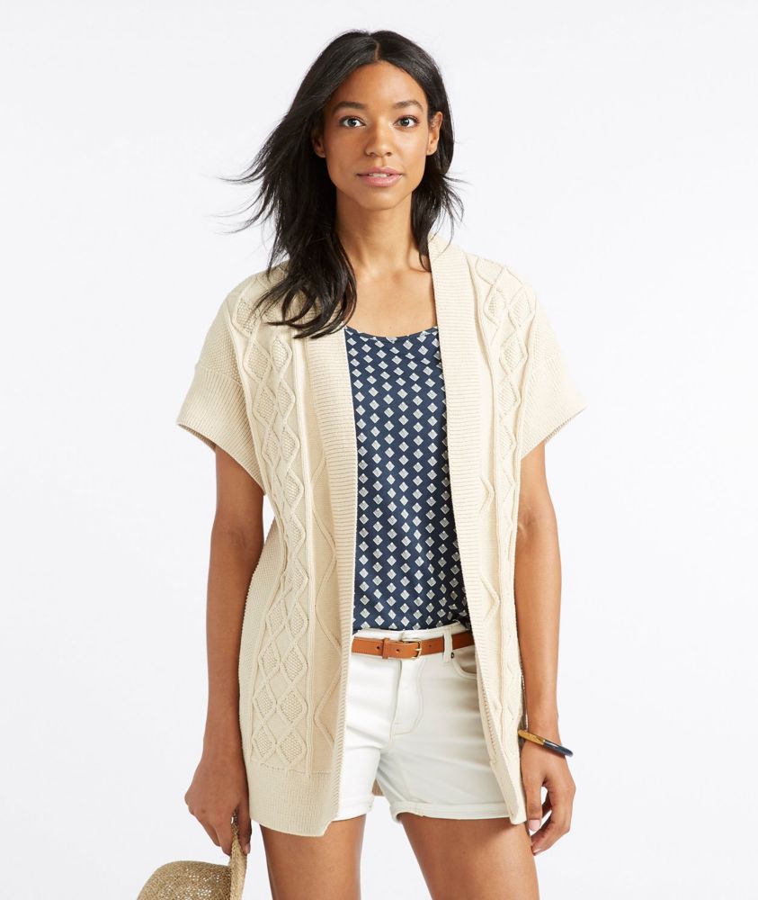 short sleeve long cardigan