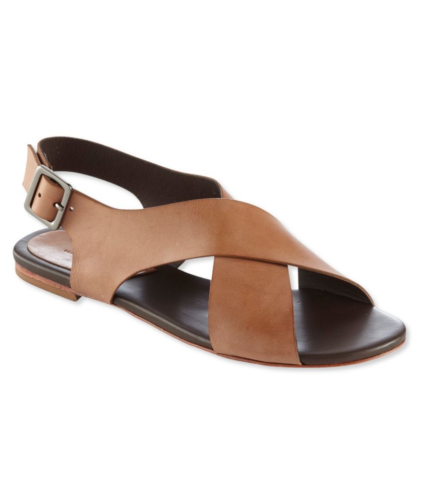 Signature Leather Cross-Strap Sandals