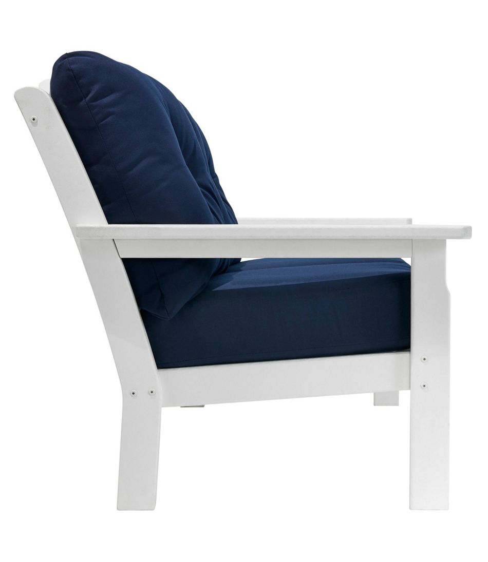 All-Weather Patio Settee with Navy Cushion