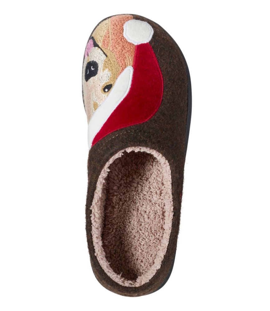 Women's Daybreak Scuffs, Motif, Bean Boot Brown/Golden RetrieverSantaHat, small image number 4