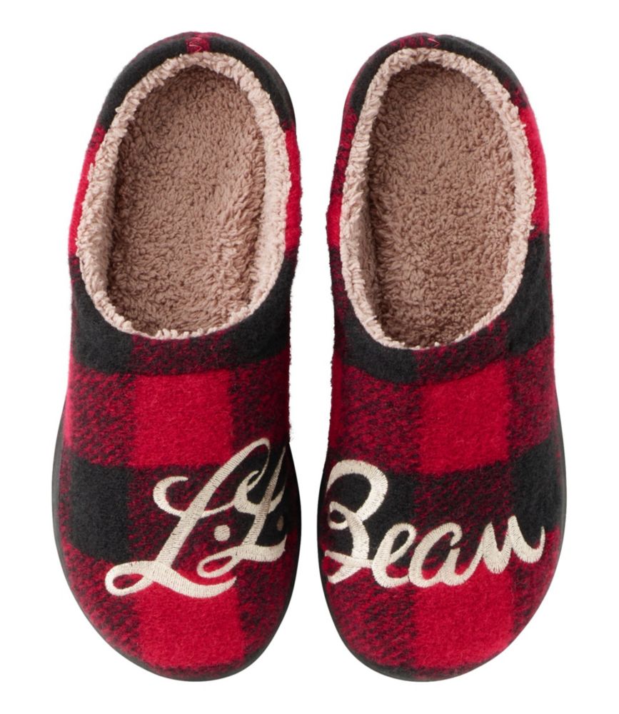 ll bean red cat slippers