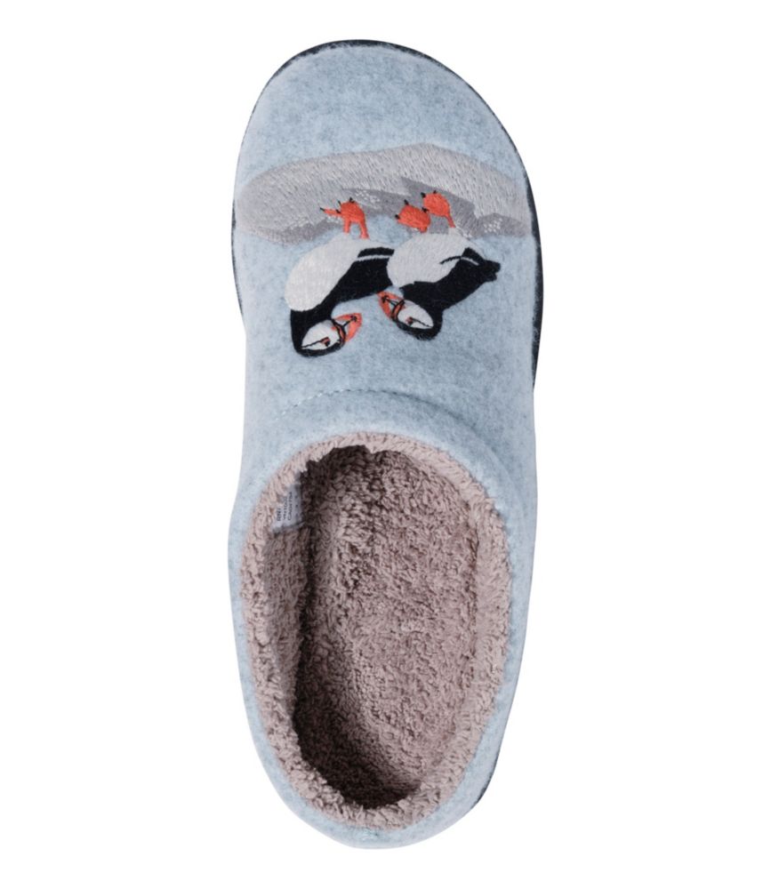 Women's Daybreak Scuffs, Motif, Oyster Blue/Puffins, small image number 4