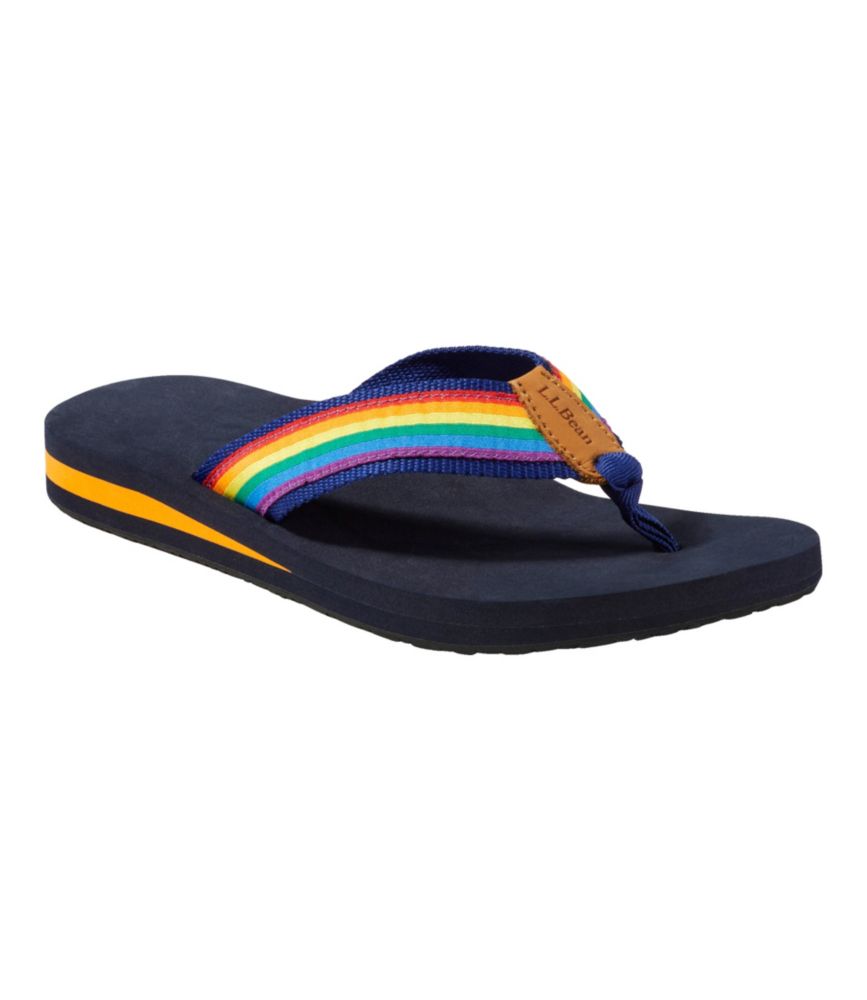 Women's Original Maine Isle Flip-Flops, Motif, Rainbow Stripe/Indigo Ink, small image number 6