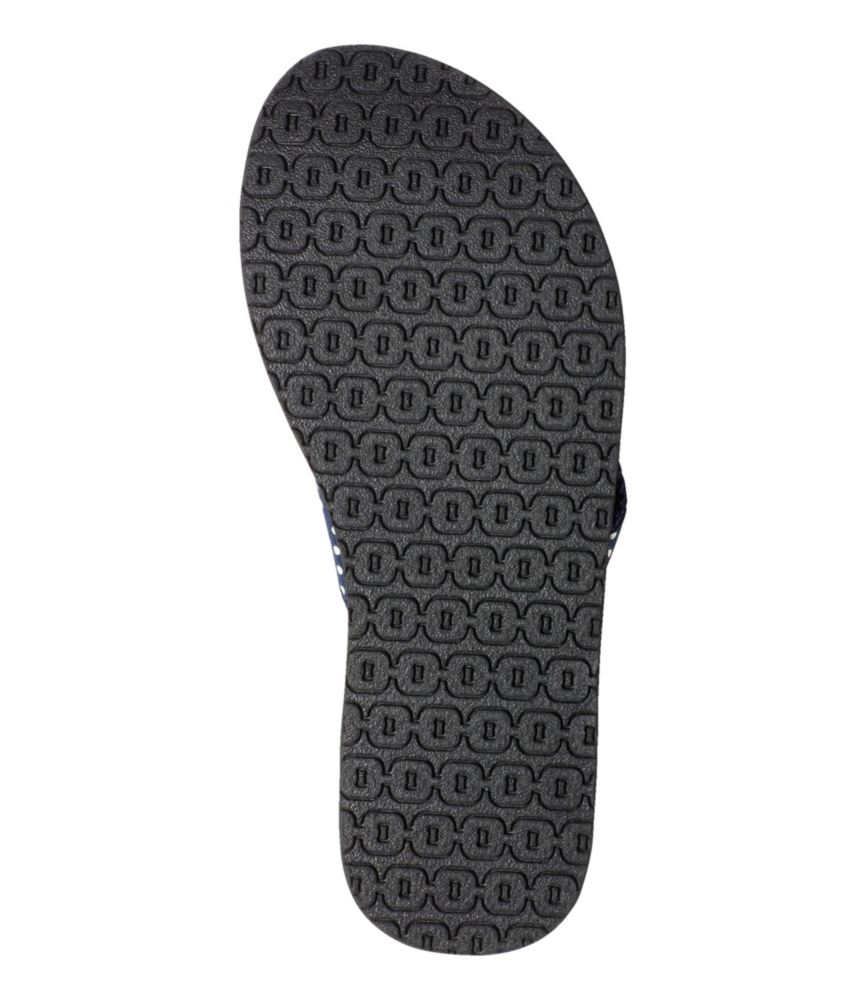Women's Maine Isle Flip-Flops, Woven Print, Darkest Navy/White Dot, small image number 5