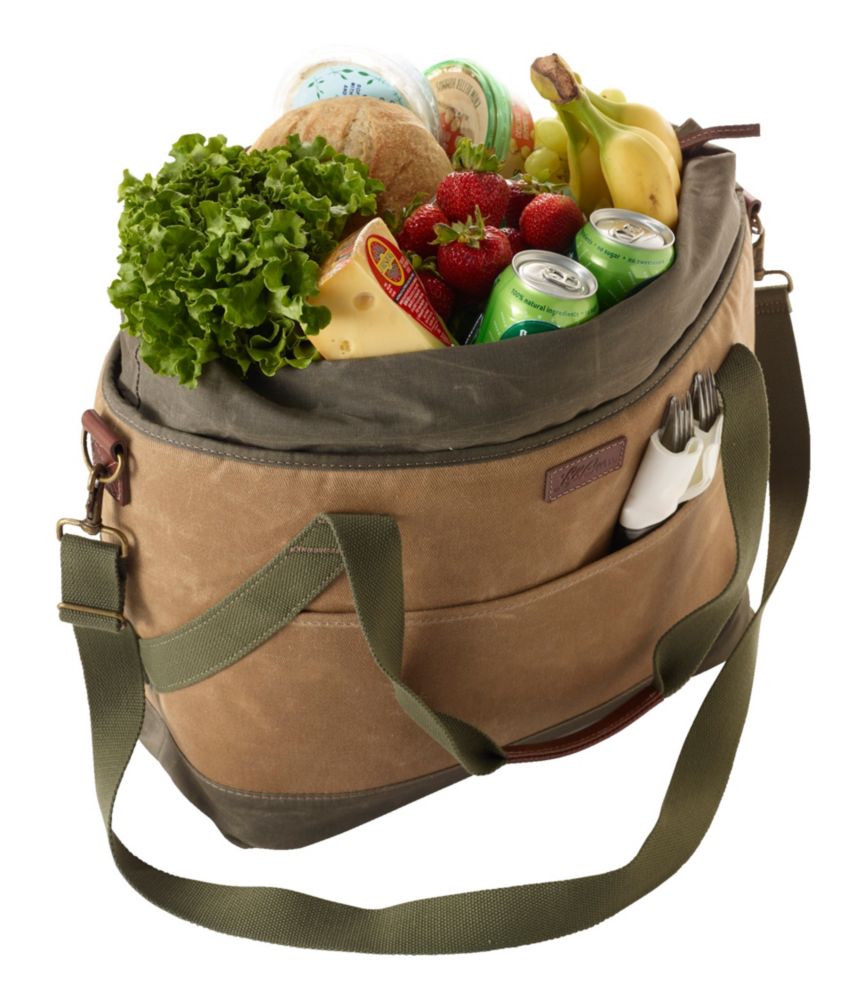 Insulated Waxed-Canvas Tote, Large, , small image number 4