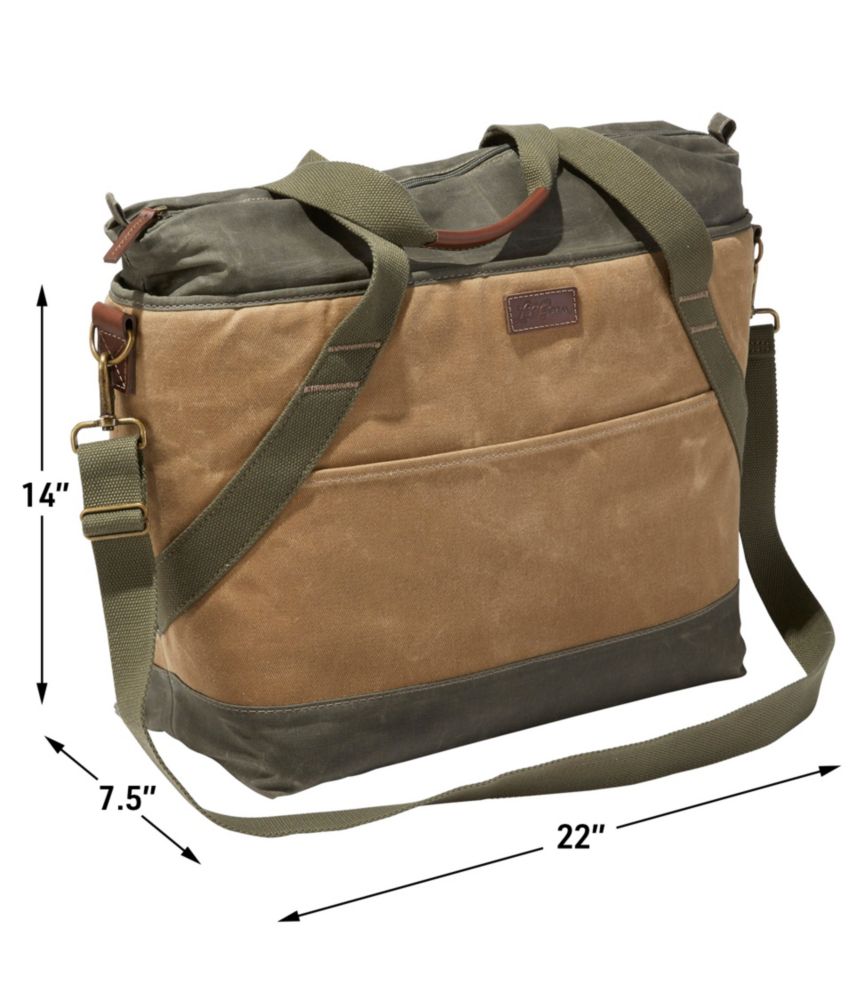 Insulated Waxed-Canvas Tote, Large
