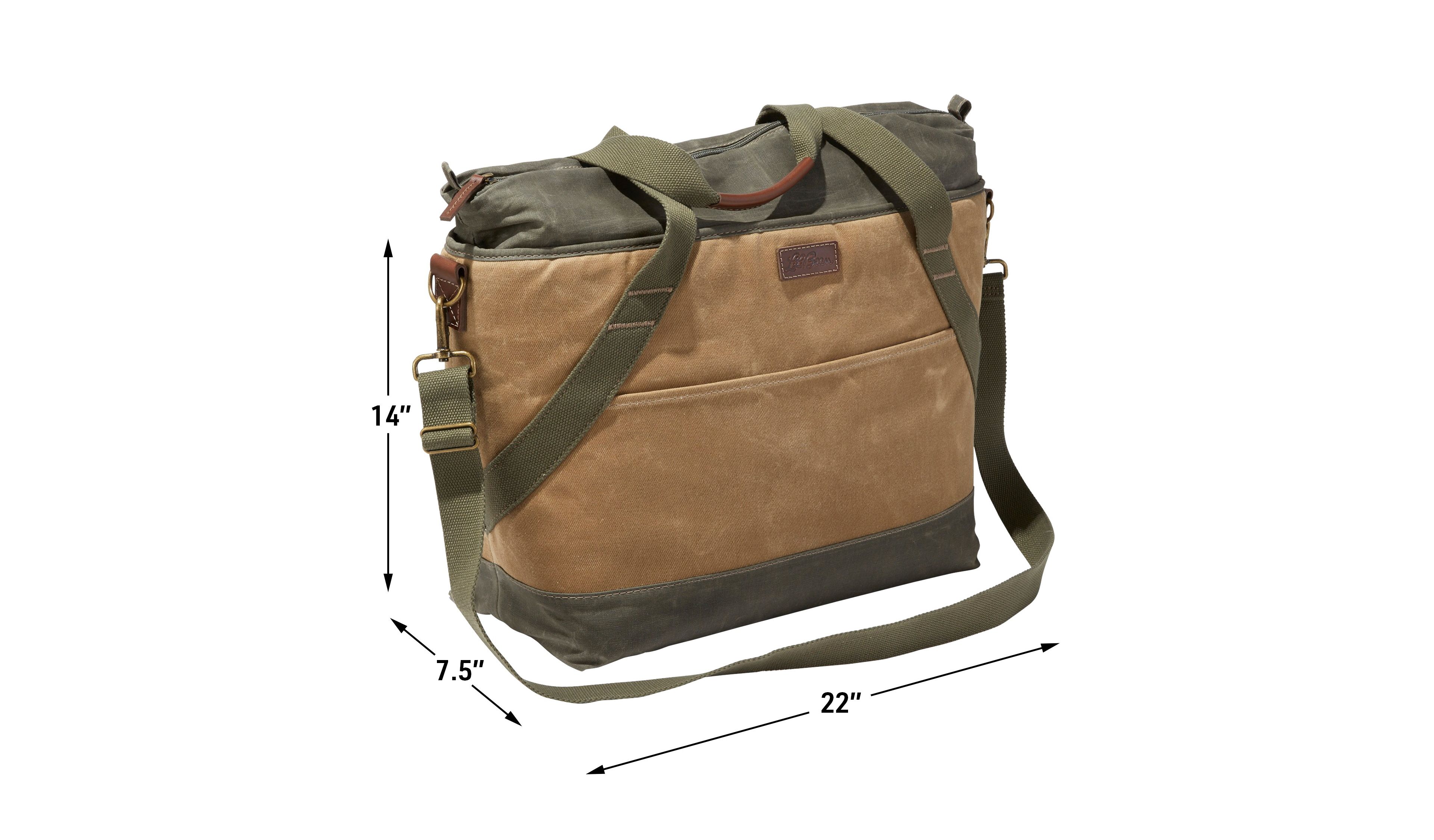 Insulated Waxed-Canvas Tote, Large