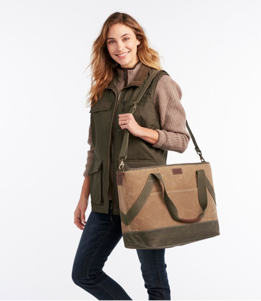 Insulated Waxed Canvas Tote Large Tote Bags at L.L.Bean
