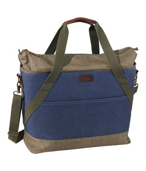 Insulated Waxed-Canvas Tote, Large