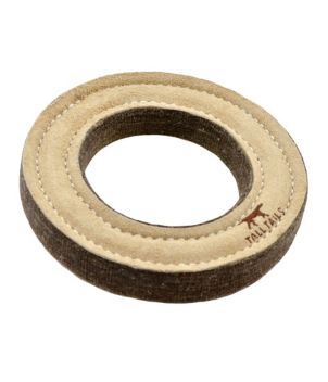 Natural Leather & Wool Ring Dog Toy, New