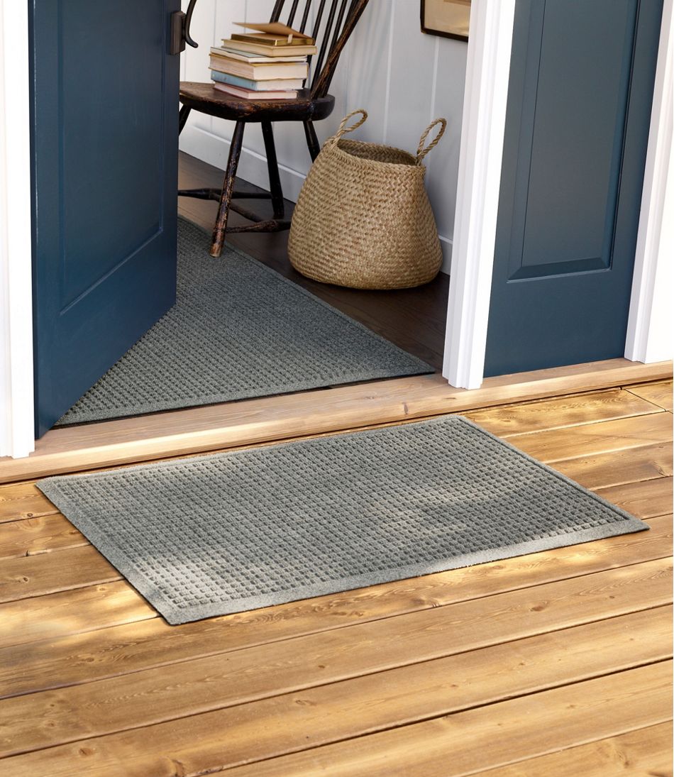 Door Mat Front Indoor Outdoor Doormat Small Heavy Duty Rubber Outside Floor  Rug for Entryway Patio Waterproof Low-Profile,23x35,Gray 