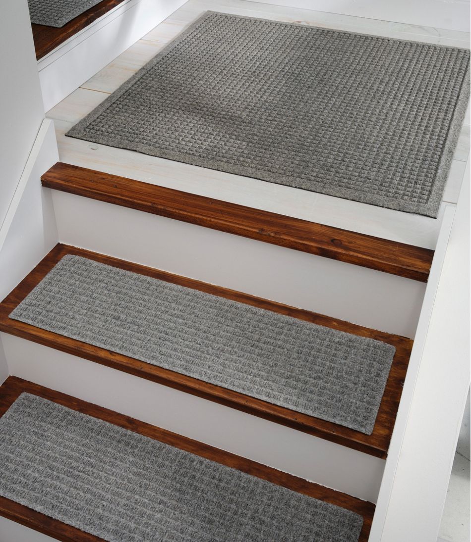 Grey,8.5 x 30 Comme Rug Stair Treads with Rubber Backing,Non-Slip,Indoor Outdoor Step treads Waterhog,Set of 6
