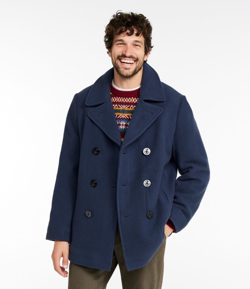 Men's L.L.Bean Wool Peacoat A top layer with a t under it