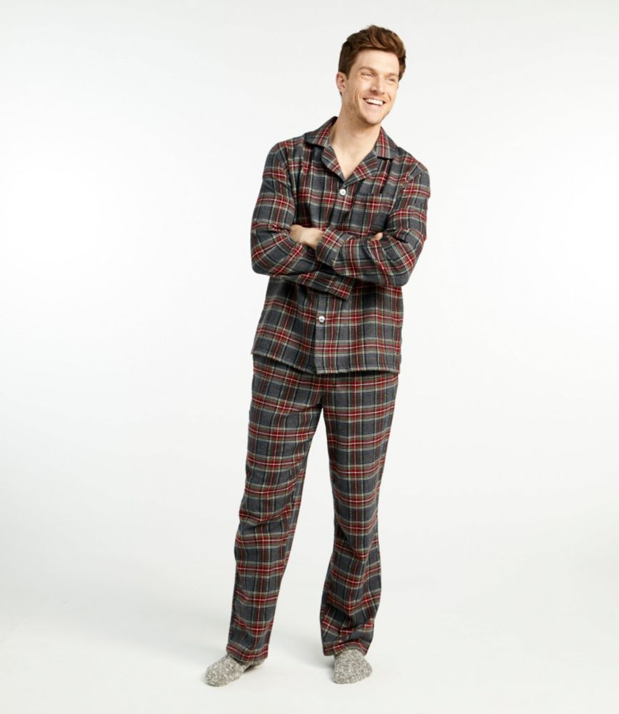 Men's Scotch Plaid Flannel Pajamas, Black Watch Tartan, small image number 2